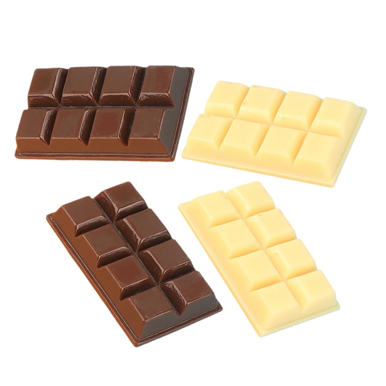 Photo 1 of Toyvian 4pcs Fake Chocolates Models, Resin Small Chocolates Props, Realistic Doll House Decoration, Home Decor, Party