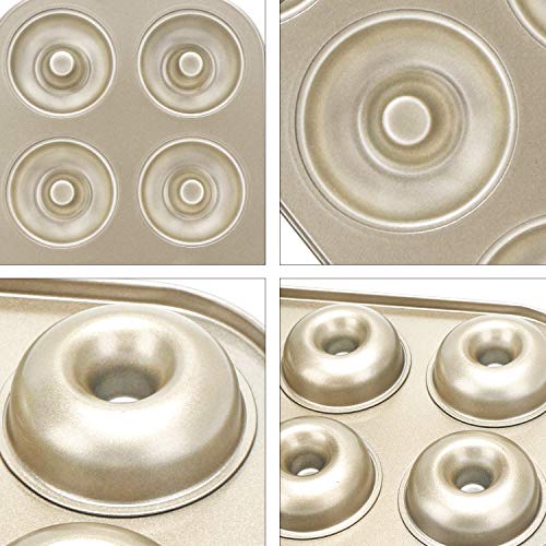 Beasea Donut Pan 2 Pack, NonStick 6 Cavity Doughnut Baking Pans, Donut Maker Carbon Steel Donut