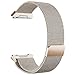 hooroor for Fitbit Ionic Bands Small and Large for Women Men, Fully Magnetic Closure Clasp Mesh Loop Milanese Stainless Steel Metal Band (Champagne Small)
