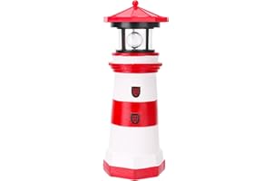 ROSYCOUD Solar Lighthouse With Rotating Beacon, 10.6" Outdoor Garden Decor, Waterproof Statue Lamp for Yard Lawn Patio Gifts