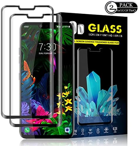 LG G8 ThinQ Screen Protector by YEYEBF, [2 Pack] Full Coverage Tempered Glass Screen Protector [Bubble-Free][Anti-Scratch][Case-Friendly][3D Touch] Screen Protector Glass for LG G8 ThinQ