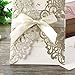 Hosmsua 20PCS 5.12 x 7.3'' Glitter Laser Cut Flora Wedding Invitation with Ribbons and Envelopes for Wedding Bridal Shower Engagement Sweet 16 Birthday (Champagne Glitter)