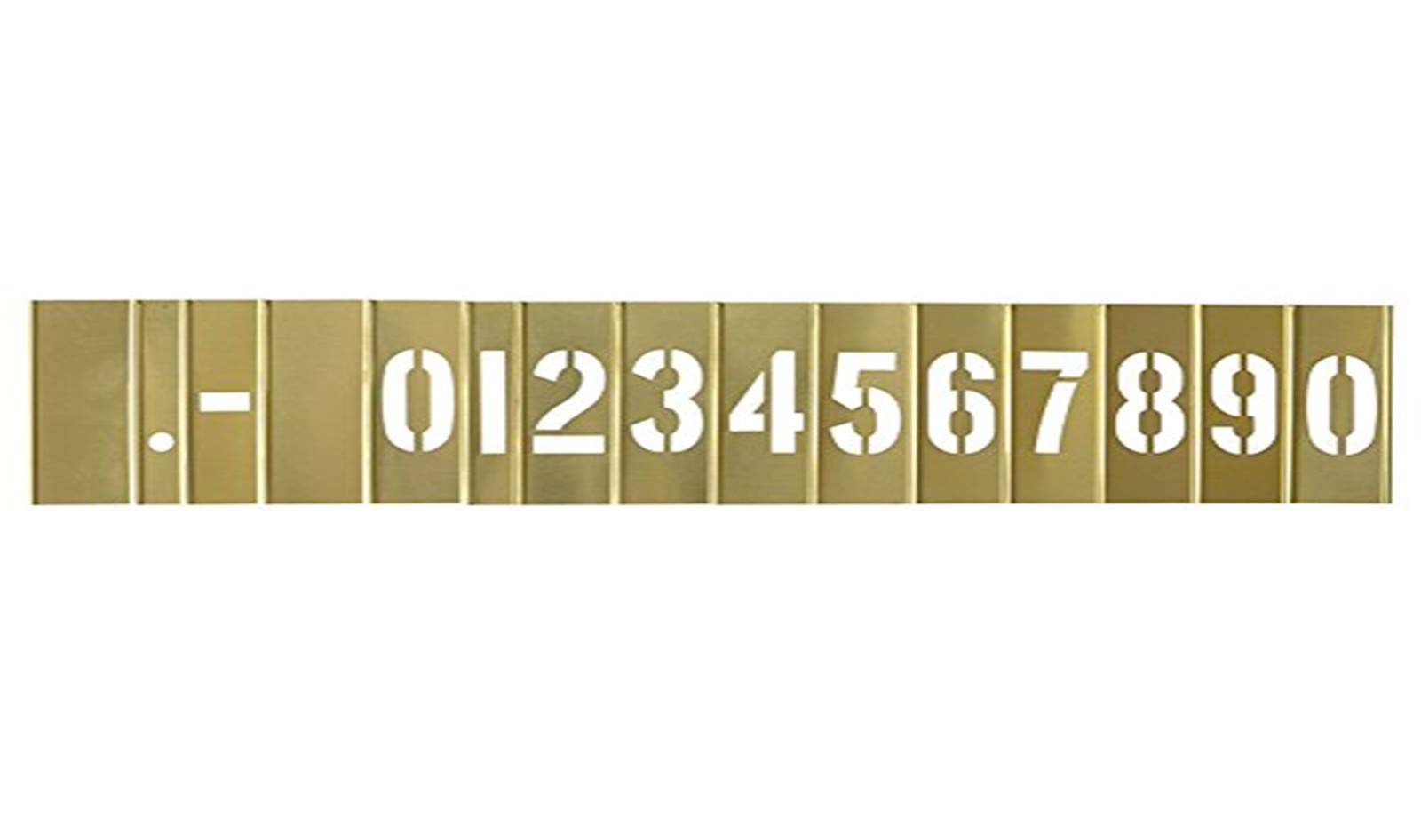 Deezio Curb Stencil Kit for Address Painting, 4 inch Brass Interlocking Numbers Stencils - 15 Piece Set
