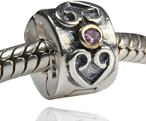 Choruslove Swirling Double Hearts Clip Lock Authentic 925 Sterling Silver Stopper Bead
