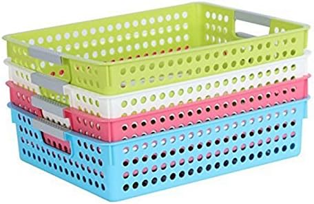 Magshion Bath Kitchen Classroom Plastic Storage Baskets/Bins Set of 4