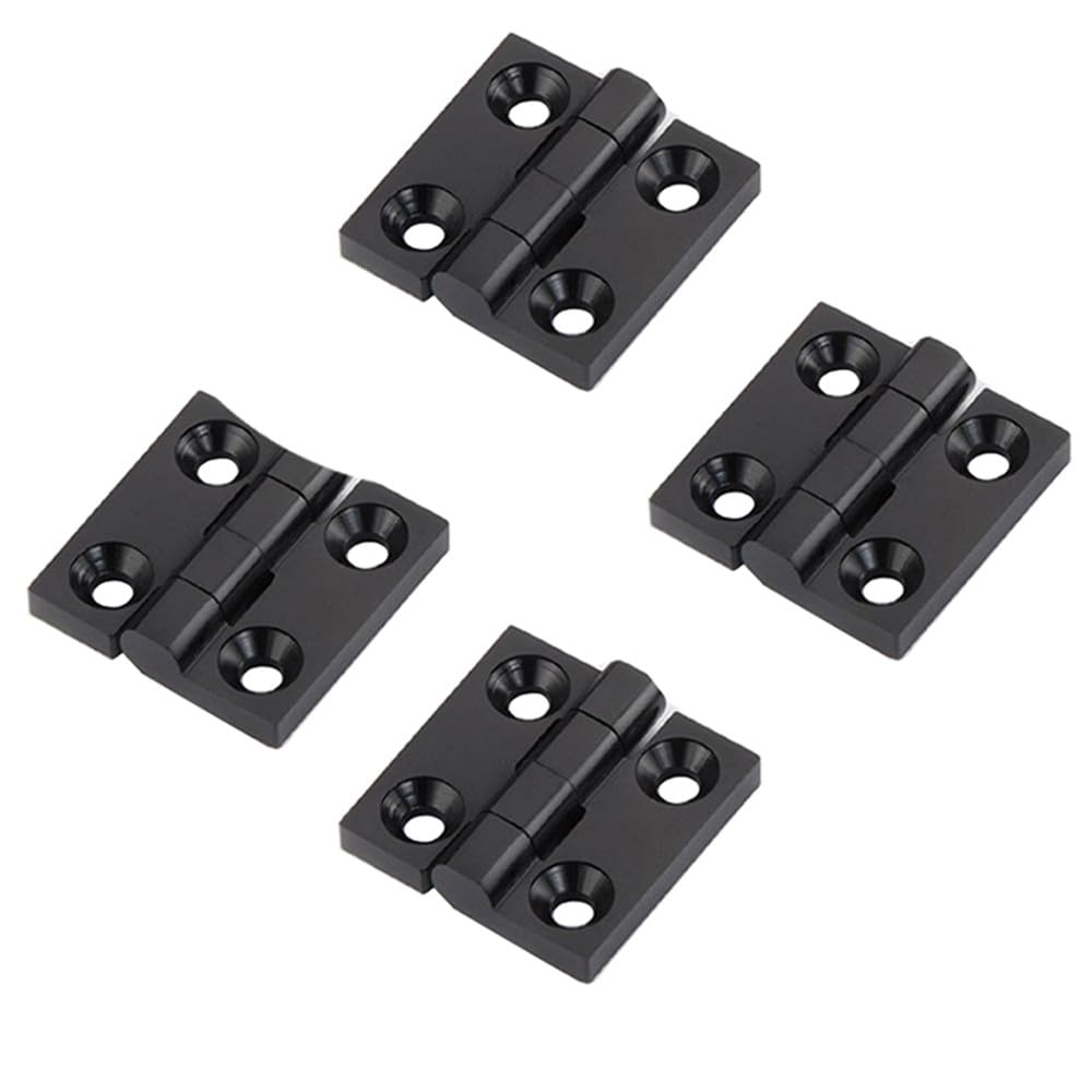 4 Pcs Black Zinc Alloy Hinge 50x50mm Door Frame Hinges Aluminum Profile Hinge Install Kit for 2020 Aluminum Extrusion Profile Slot 6mm