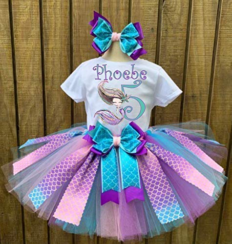 Mermaid Outfit Shell Bikini Top And Sequin Mermaid Tail | Fits 18" American Girl Dolls, Madame Alexander, Our Generation, Etc. | 18 Inch Doll Clothes (608912935733)
