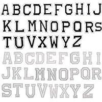 Artilife 52 Pcs Letter Patches White and Black Iron on Embroidered Stickers A to Z Letters Sew on Patch Appliques for Jeans Jacket Backpack T Shirt Badge Cloth Repair