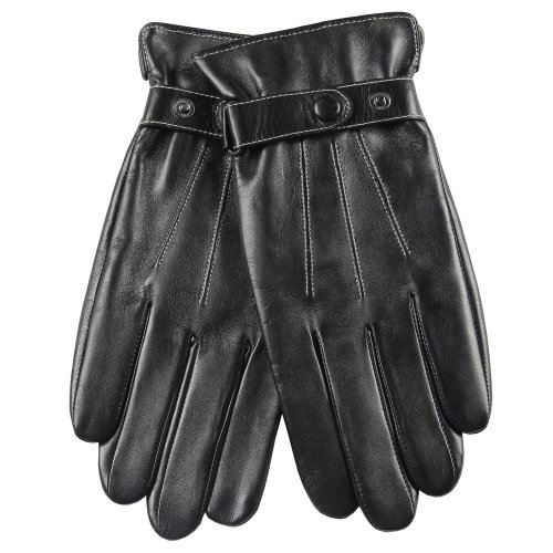 Warmen Men's Soft Nappa Leather Driving Gloves Cashmere Lining