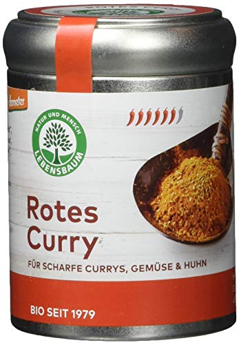 Lebensbaum Rotes Curry, Bio-Gewürzzubereitung für scharfe Currys, Gewürz-Mischung mit Paprika, Chili & Kurkuma für…