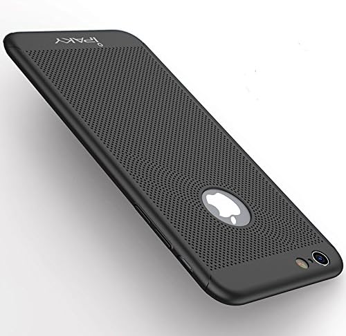 iphone 6/6s Case,IPAKY® All-around Protective Ultra Slim/Thin Lightweight Breathable Cooling Mesh Case with Tempered Glass Screen Protector for iPhone 6/6s(4.7inch) - Black