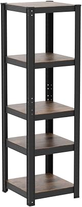 SONGMICS Set of 2 Shelving Units 37x37x150 cm Rustic Brown Black GLR037B02 view 4