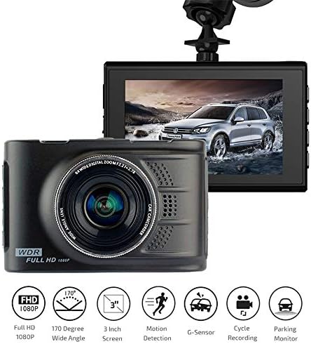 Dash Cam 1080P Car Driving Recorder,Miya 3.0" LCD Screen HD Car DVR Camera DVRs 170 Degree Wide Angle Car Camera Recorder G-Sensor Parking Monitor Loop Recording Parking Monitor Night Vision