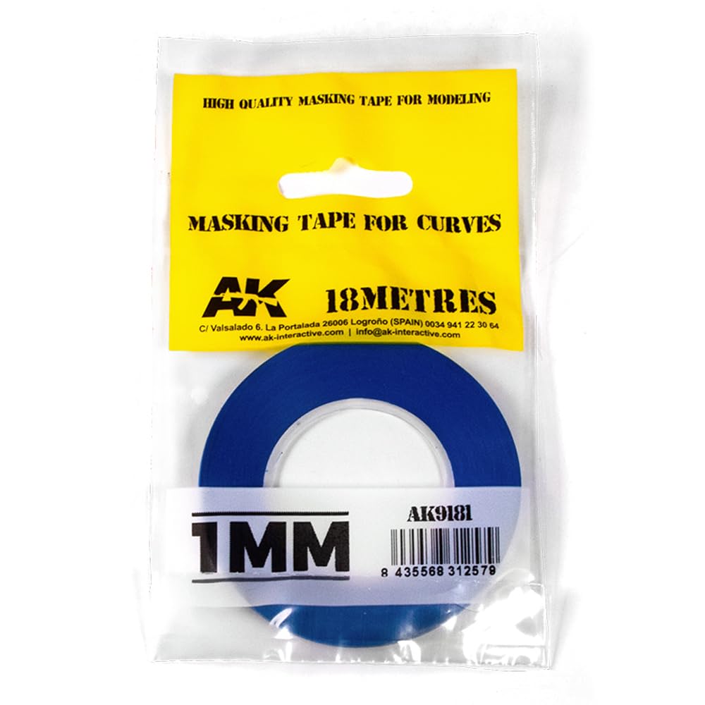 AK Interactive - Masking Tape for Curves 10mm Wide - 18 Metres Length - AK9181