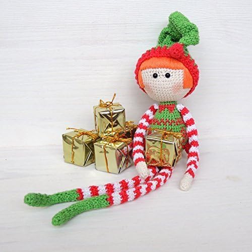 Amigurumi Xmas Elf, Art Doll, Soft Toy, Cotton Yarns