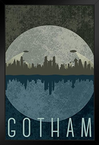 ProFrames Gotham City Skyline Fantasy Travel Framed Poster Poster 12x18