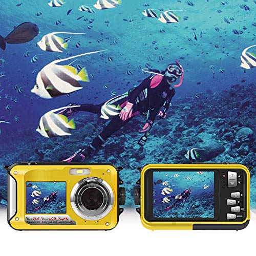 Underwater Camera for Snorkeling, Waterproof 2.7K 24MP Digital Camera