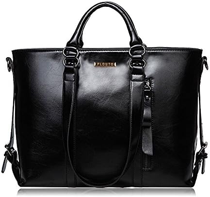 Plouto Ladies Handbags, Women handbag PU Leather Shoulder Bags for Women, Designer Handbags Large Tote Bags Black/Brown