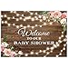 Allenjoy 7x5ft Rustic Floral Wooden Backdrop Wrinkle Free Baby Shower Bridal for Studio Photography Pictures Brown Wood Floor Flower Wall Background Newborn Birthday Party Banner Photo Shoot Booth