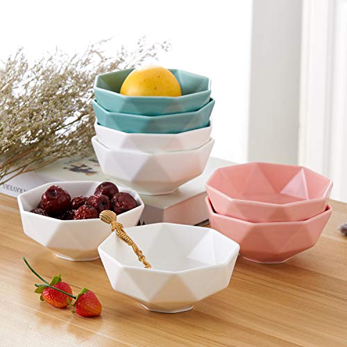9 OZ 8 Set Matte Porcelain Dessert Bowls, 4.5 IN Side Bowls for Serving