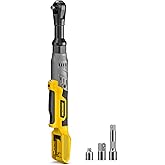 ADOTOCAM 3/8" Cordless Ratchet Wrench for Dewalt 20V Battery(Tool Only),75FT-LBS(102N.m) Extended Electric Ratchet Wrench Set with Variable Speed, LED Light, 1/4"&1/2" Adapter,3" Extension Bar