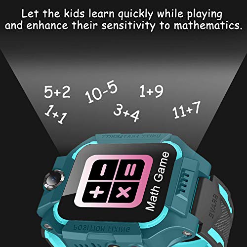 【SIM Card Included】 Kids Smart Watches-GPS Tracker Smart Watch Phone for Boys Girls -Waterproof Smartwatch with SOS Games Touch Digital Wrist Watch Holiday Toys Birthday Gifts (Green)