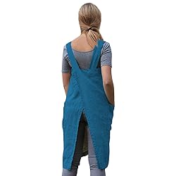 Women's Cross Back Pinafore Apron with Large