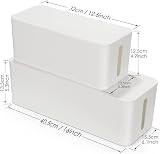 SMRONAR Cable Tidy Box 2 Set White ABS Large Organizer for Desk Wire Management view 3