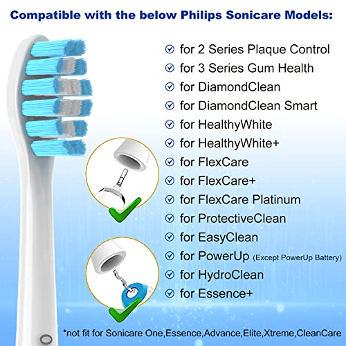 OralClass Replacement Toothbrush Heads Compatible with Sonicare Toothbrushes, Medium Soft