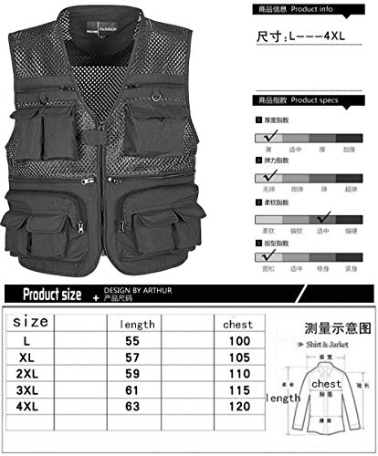 Angel Weste Für Herren,Herren Outdoor Sport Angelweste Oberbekleidung Fotografie Grüne Angeljacke Multi Pocket Zipper… – Bild 6