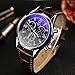Bestpriceam Men's Luxury Fashion Blue Ray Glass Analog Quartz Brown Watch
