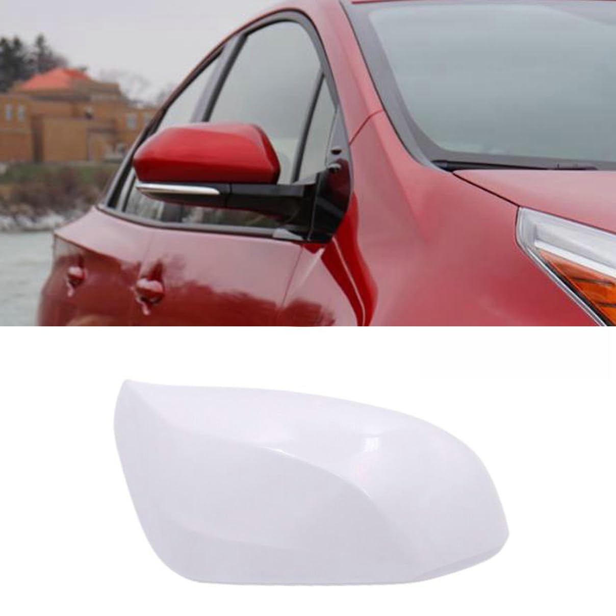 Photo 1 of Front Side Door Mirror Cover Cap Replacement for 2016-2020 Toyota Prius White (Right (Passenger) Side)