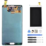AOWIN® OEM Replacement for Samsung Galaxy Note 4 LCD Display Screen Touch Digitizer Stylus Sensor Assembly for SM N910A N910P N910T N910V N910R4 N910W8 with Samsung Logo + Repair Tool (N4 White)