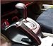 Salusy Black Leather Red Thread Gear Shift Knob Cover+Handbrake Cover For Honda Civic 2006-2008 2009 2010 2011