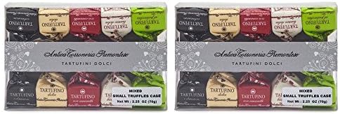 Antica Torroneria Piemontese - Tartufini Misti - Italian Chocolate Truffles, 2.25oz (70g) - Pack of 2