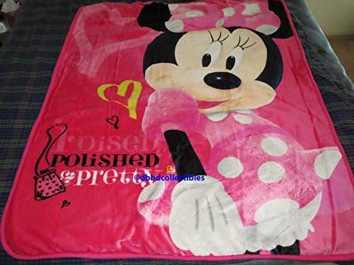 Plush Sherpa Baby Blankets for Toddler Girls (40"x50") Plush Velour with Ultra Soft Sherpa Lining Toddler Girl Blankets--Minnie Mouse Pink