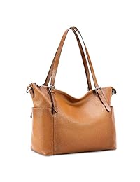 Kattee Vintage Bolso de hombro ajustable con correa de cuero de vacuno para mujer
