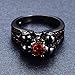 Bamos Jewelry Womens Red Lab Stone Skulls Ring Engagement Wedding Black Gold Plated Garnet Womens Ring Size 7
