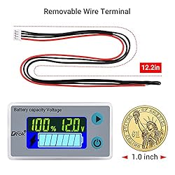 12V Battery Capacity Monitor, DROK 10-100V 24V 36V