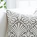 HWY 50 Grey Gray Decorative Lumbar Pillow Cover Rectangle 12x20 Inch (1 Piece), Embroidered Cotton Farmhouse Cushion Cover Pillow Case for Sofa Couch Living Room Bed, Minimalist Floral