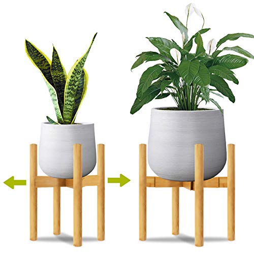 VIEFIN Adjustable Bamboo Plant Stand,Mid Century Modern Plant Stand