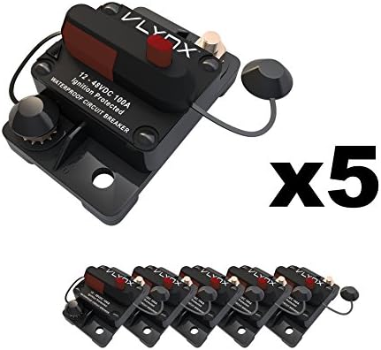 VLYNX QTY5 VCB100 AUTOMOTIVE 12V-48V 100 Amp Resettable THERMAL Fuse Circuit Breaker