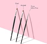MYLEE Artiste Nail Brush Kit 3pc Gel Nail Art Polish Application Oval Angled view 4
