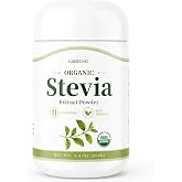 Organic Stevia Extract Powder 8.8 oz (250g): Zero Calorie, Sugar Free | Sugar Substitute | Resealable Bottle | No Maltodextrin or Dextrose | 0 Sugar &amp; Calorie | Keto &amp; Vegan Friendly