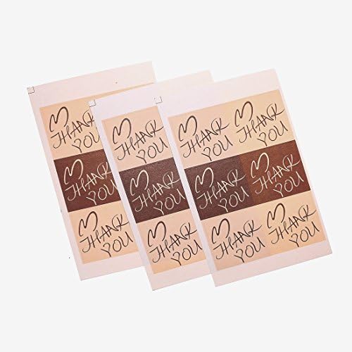 GORLD 180Pcs 1.65" Thank You Sticker Sealing Label Gift Adhesive Labels for Cookie,Cake,Chocolate,Candy,Snack Wrapping Good for Bakery Party with Stickers,Color Coffee&amp;Beige