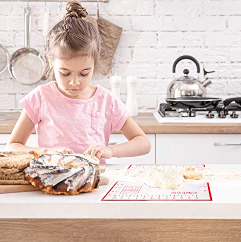 10 Pcs Pastry Cutter Set Dough Blender with 5 Round Biscuit Cutter Set |Stainless Steel Handle Rubber Grip| Silicone Baking Mats and etc, Professional QUALITY Baking Dough Tools (Silver)