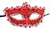 Geek-M Halloween Costume Lace with Rhinestone Venetian Women Masquerade Mask, Red