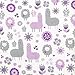 Llama Friends Deluxe Flannel Fitted Crib Sheet - Llama Scatter Print Cotton Flannel, Purple, Lilac, Gray and White, Fully Elasticized, 10 in Deep Pockets, Fits Standard Crib Mattress 28 in x 52 in