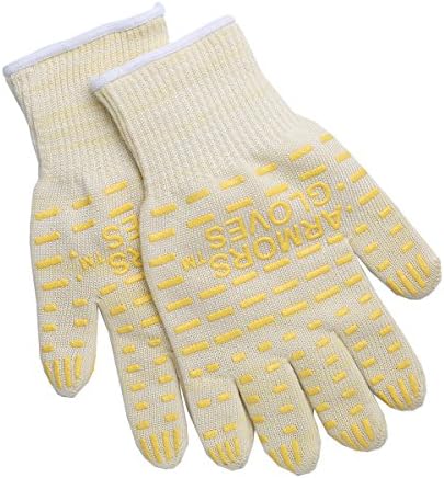 Armors 932°F Extreme Heat Resistant Kitchen BBQ Gloves Oven Mitts For Cooking Grilling or Baking EN407 Certified