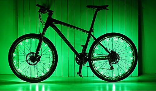 NAFA LED WaterProof LED Bicycle Wheel Light Bike Cycling Strip Tire Light Safety Cool Flash Light for Night Riding (Green)